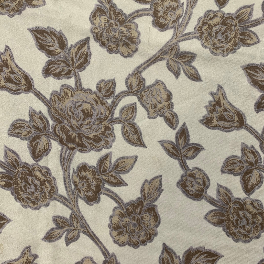 GIORGIO ARMANI Grey Blue Floral Silk Scarf Shawl