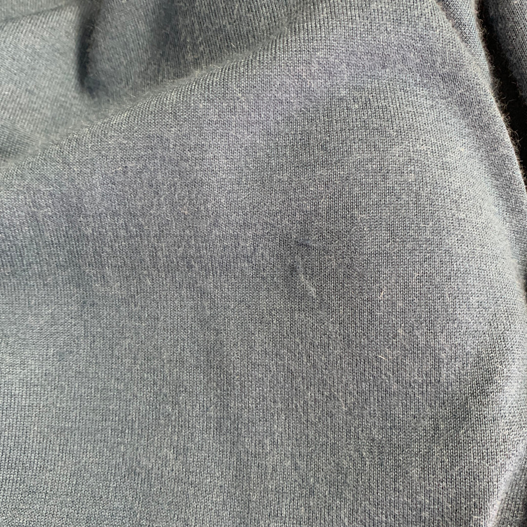 THE ROW Size L Blue Cashmere Blend Knit Oversized V-Neck Sweater