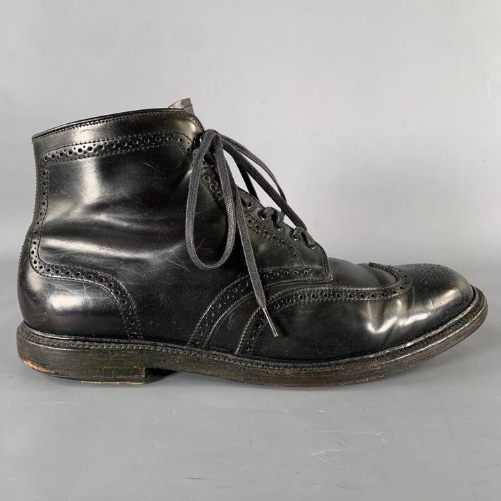 ALDEN Size 12 Black Wingtip Leather Ankle Boots