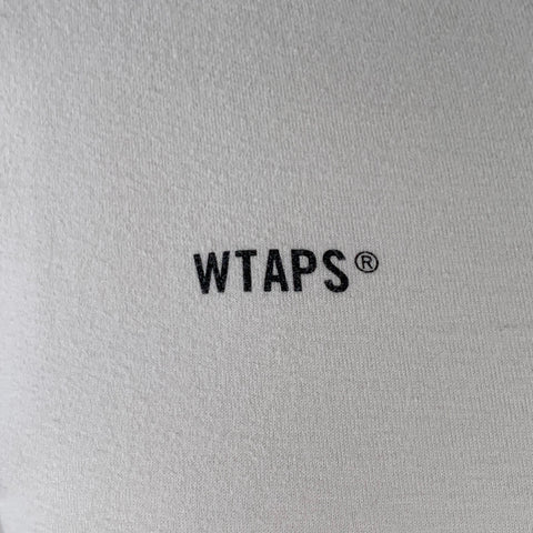 WTAPS Size S White Black Print Crew Neck Long Sleeve T-shirt