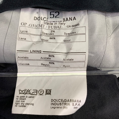 DOLCE & GABBANA Size 36 Charcoal Grey Wool Blend Tapered Zip Fly Dress Pants