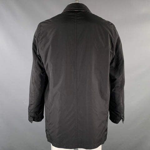 BURBERRY LONDON Size XL Black Polyamide blend Overcoat Coat