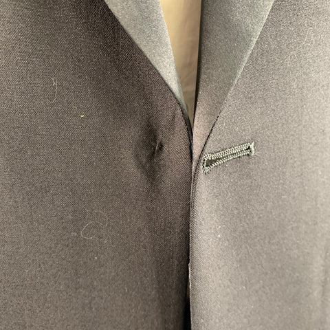 BURBERRYS Chest Size 41 Black Solid Wool 36 29 Suit