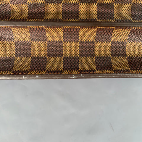 LOUIS VUITTON Ebene Brown Beige Damier Leather Coated Canvas Briefcase Bag