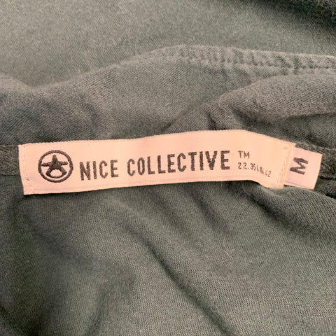 NICE COLLECTIVE Size M Green Cotton Asymmetrical One Pocket Sweatshirt