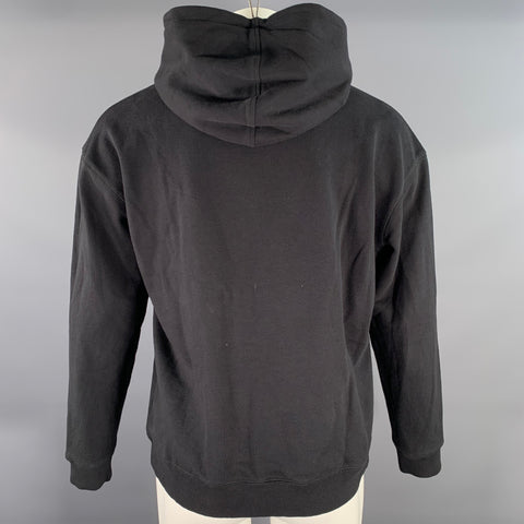 DRO'LE DE MONSIEUR Size S Black Graphic Cotton Hoodie Sweatshirt