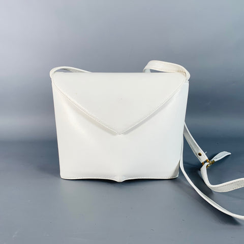 LA BAGAGERIE Vintage One Size White Leather Crossbody Handbag