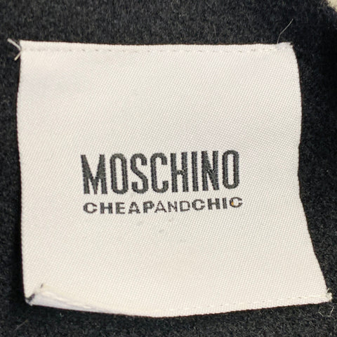 MOSCHINO COUTURE Size 10 Black Wool Blend Ribbon Snaps Jacket Blazer
