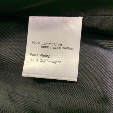 AKRIS Size 14 Black White Leather Polka Dot Lambskin Biker Jacket
