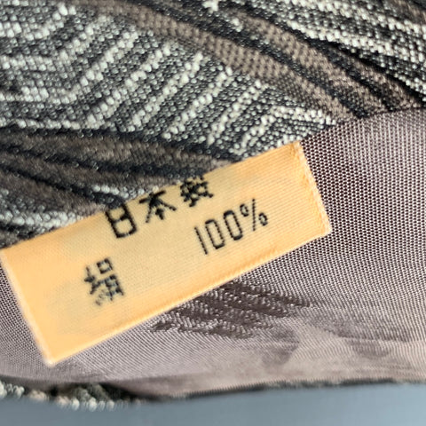 ISSEY MIYAKE Grey Khaki Geometric Silk Tie