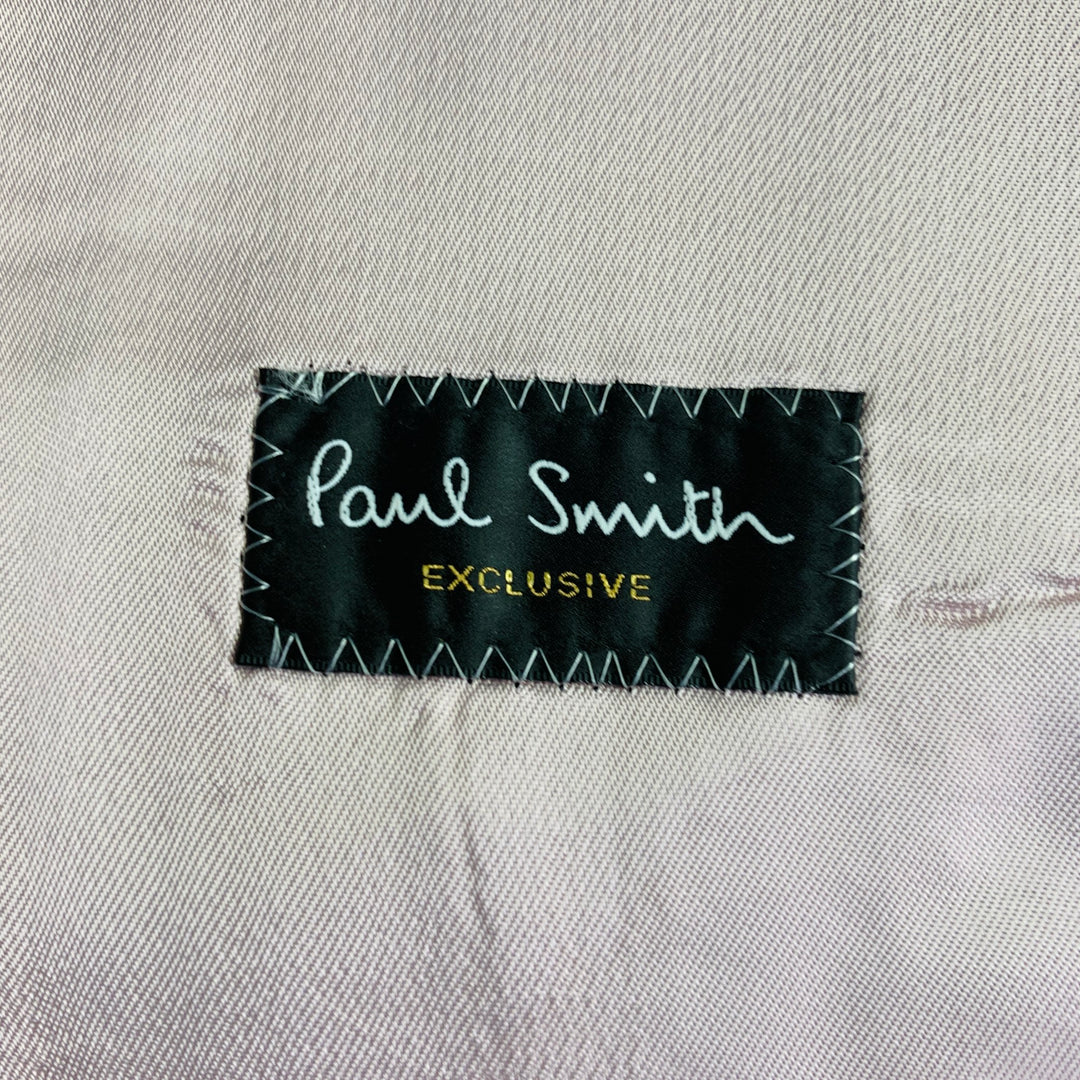 PAUL SMITH Size 44 Blue Pink Wool Mohair Single Breasted Collarless Vest
