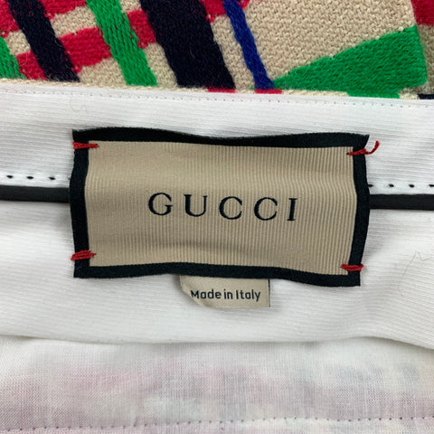 GUCCI FW 21 Size 36 Cream Multi Color Plaid Wool Cotton Notch Lapel Suit