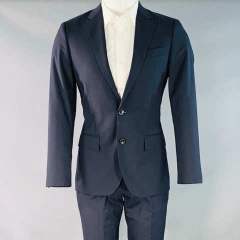 J.CREW Size 36 Short Ludlow Navy Wool Slim Fit Notch Lapel Suit