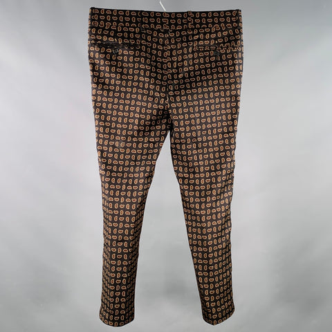 ALEXANDER MCQUEEN Size 34 Black Red Yellow Paisley Wool Silk Dress Pants