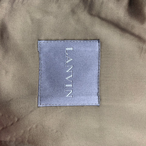 LANVIN Taille 40 Manteau de Sport de Smoking à Revers Châle en Laine/Lycra Noir