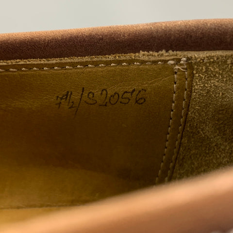 STEFANOBI Size 7.5 Taupe Leather Penny Loafers
