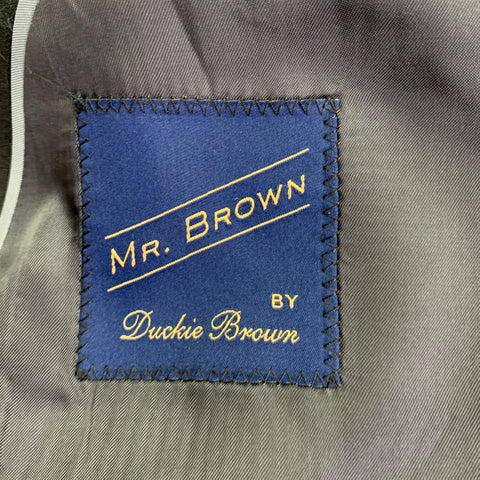 DUCKIE BROWN Size 42 Navy Black Wool Tuxedo Sport Coat