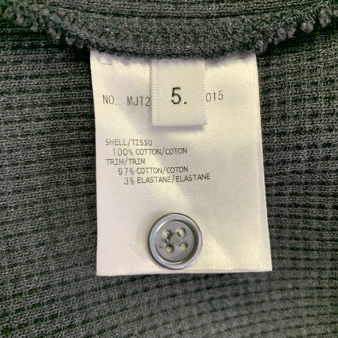 THOM BROWNE Size XXL Grey Charcoal Waffle Knit Cotton Jacket