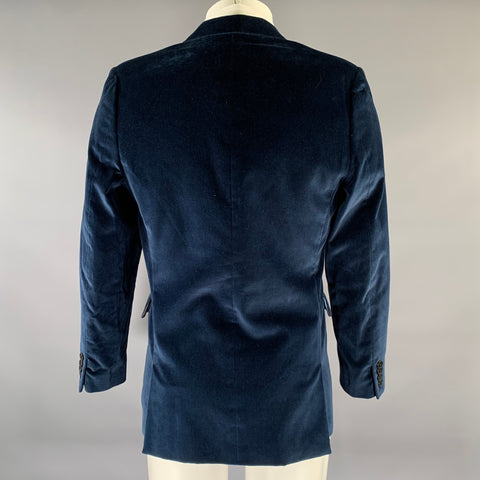 PS by PAUL SMITH Chest Size 38 Navy Velvet Cotton Notch Lapel Sport Coat