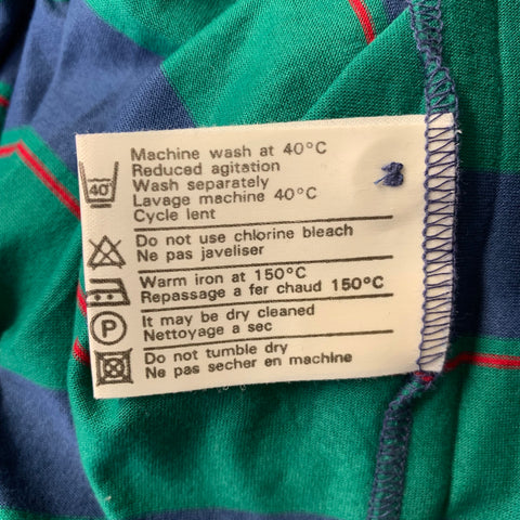 DUNHILL Size M Green Navy Red Stripe Cotton Polo Polo
