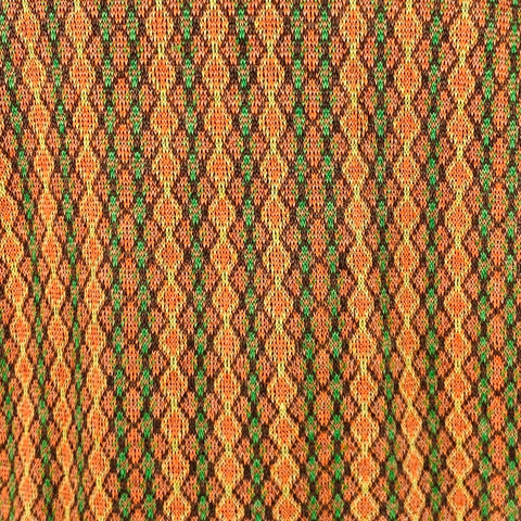 WALES BONNER Size XL Orange Green Diamond Knit 1/4 Zip Pullover