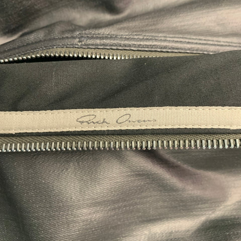 RICK OWENS SS22 FOGACHINE Size S Black Prong Leather Denim Lining  Maxi Dress