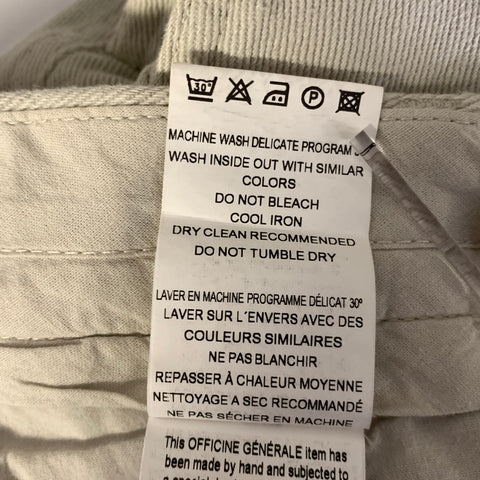 OFFICINE GENERALE Size 30 Beige Cotton Blend Twill Pants