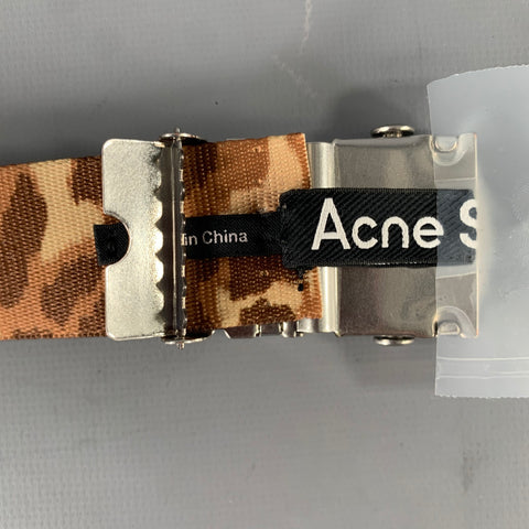 ACNE One Size Brown Camoflage Belt