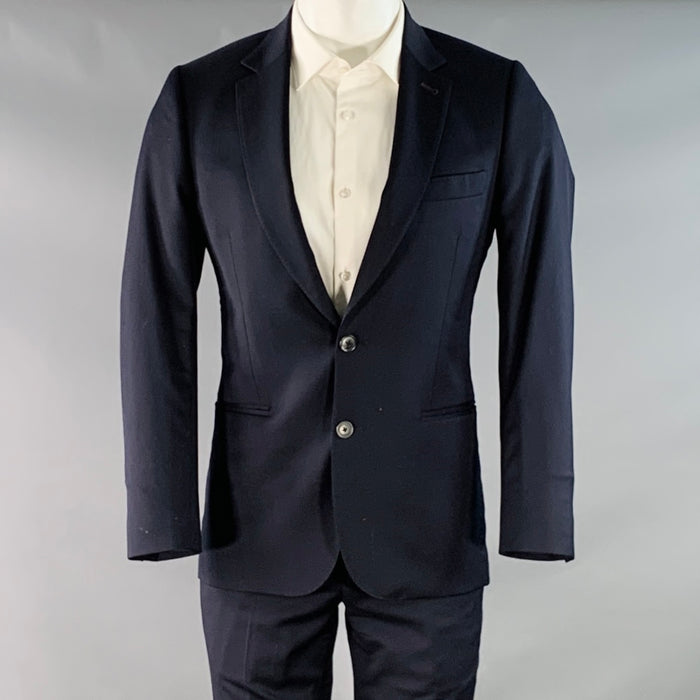 PAUL SMITH Size 36 Navy Wool Single Breasted Slim Fit Notch Lapel Suit