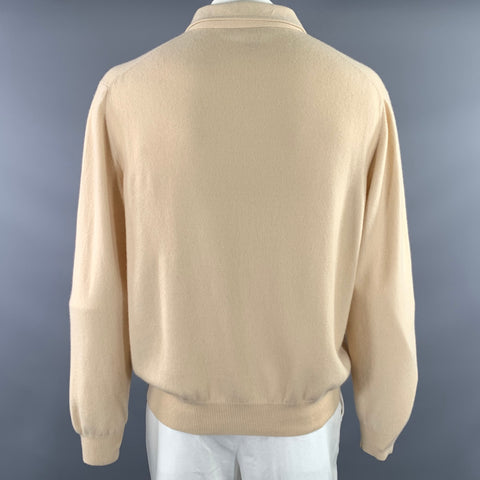 RALPH LAUREN Size XL Beige Knit Cashmere Henley Pullover