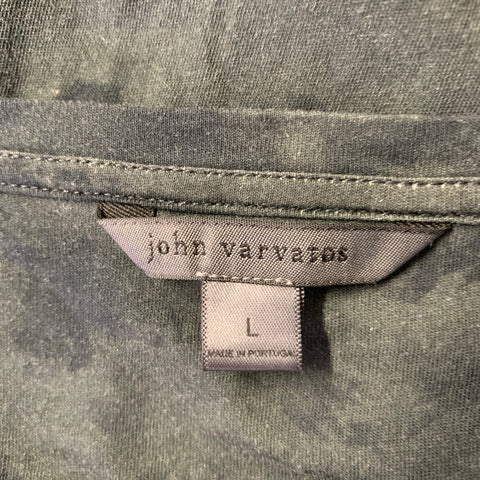 JOHN VARVATOS Size L Grey Black Tie Dye Cotton Crew-Neck T-shirt