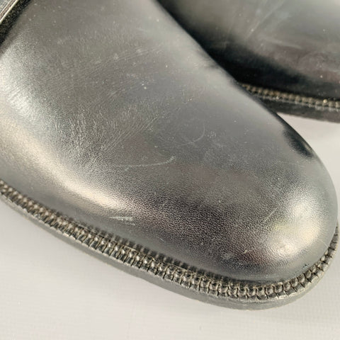 SALVATORE FERRAGAMO Size 8 Black Leather Monk Strap Loafers