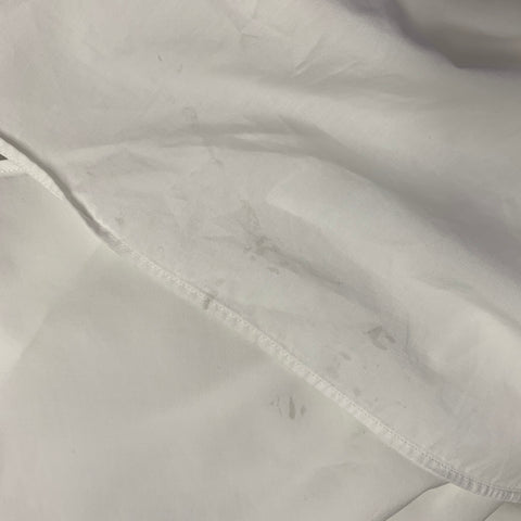 SAKS FIFTH AVENUE Chemise à manches longues, coupe cintrée, en coton blanc, col étalé, Taille XXXL