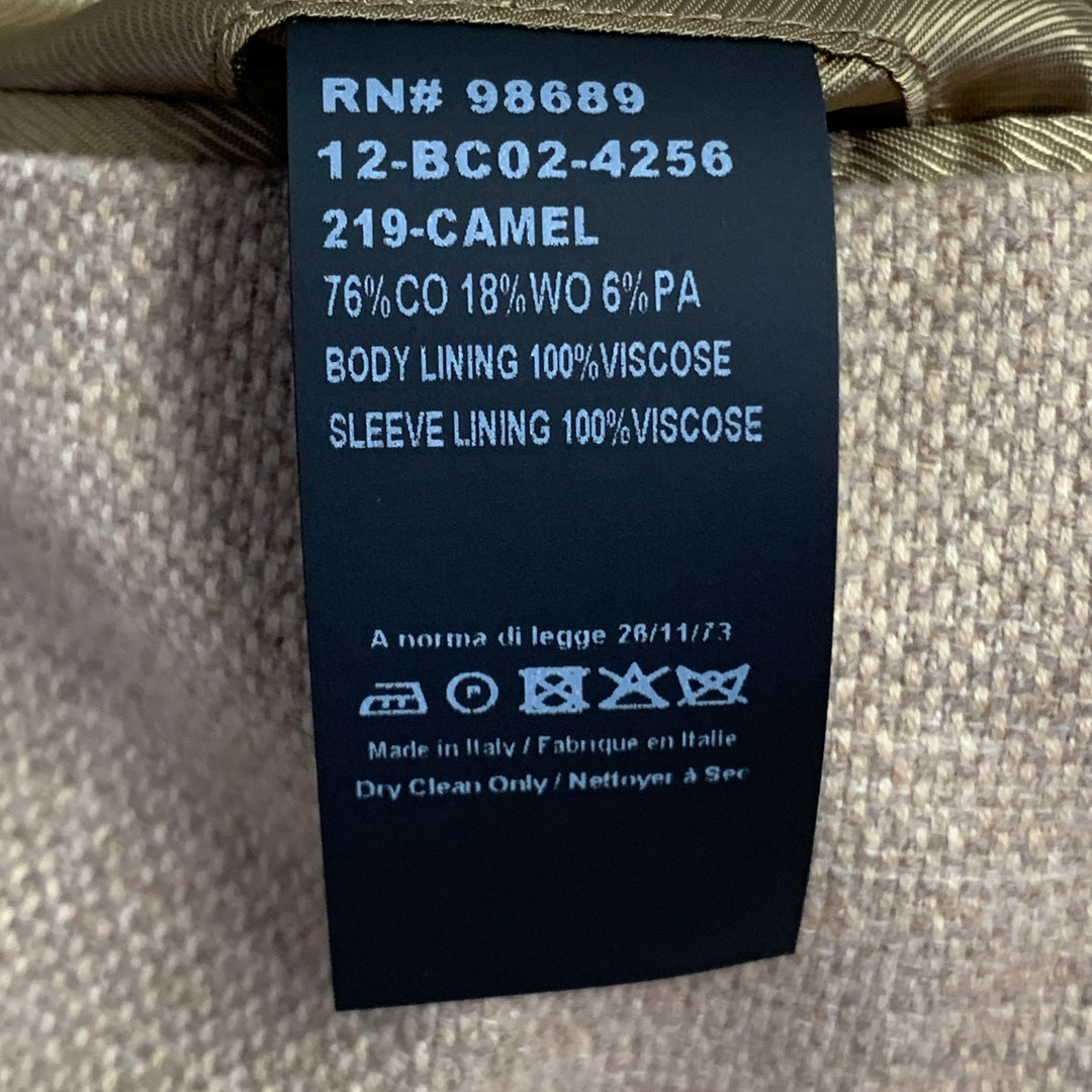 TODD SNYDER Size 42 Regular Camel Woven Polyester Notch Lapel Sport Coat