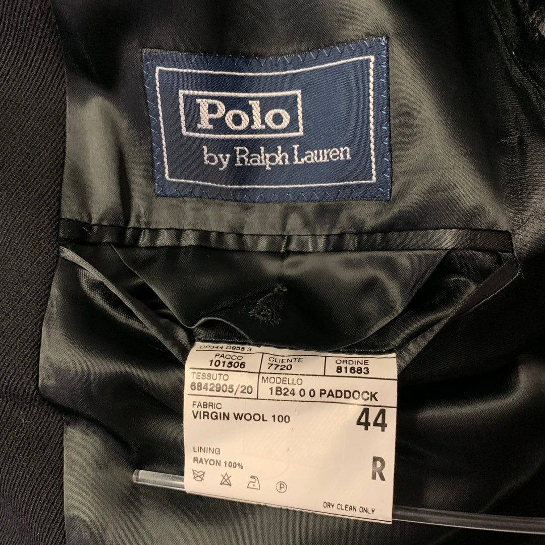 RALPH LAUREN Size 44 Black Wool Notch Lapel Coat