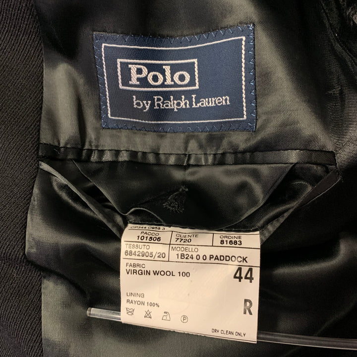 RALPH LAUREN Size 44 Black Wool Notch Lapel Coat