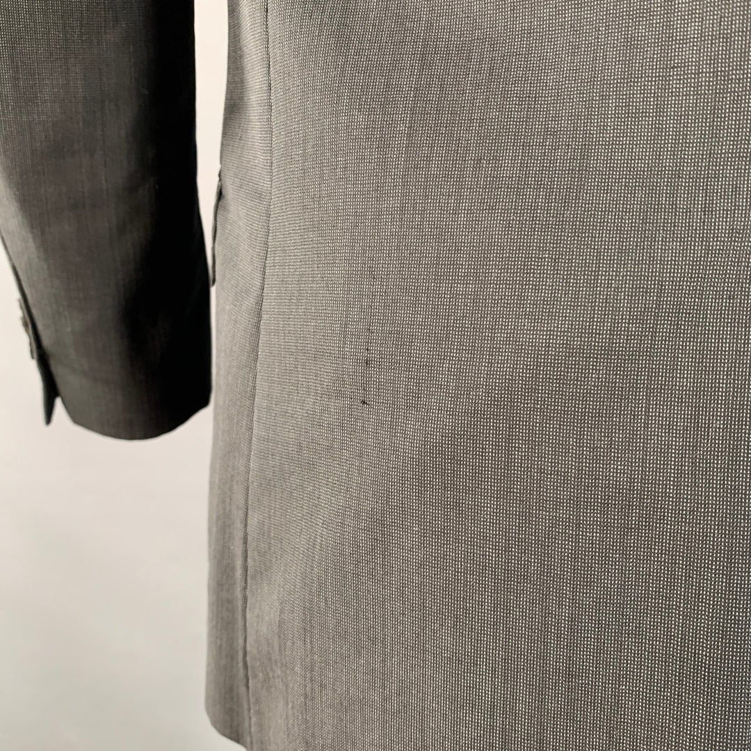 J. LINDEBERG Size 40 Regular Black Grey Wool Peak Lapel Single Button Suit