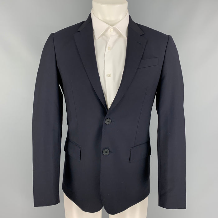 PAUL SMITH The Byard Talla 36 Traje con solapa de muesca de lana / mohair azul marino con botonadura simple