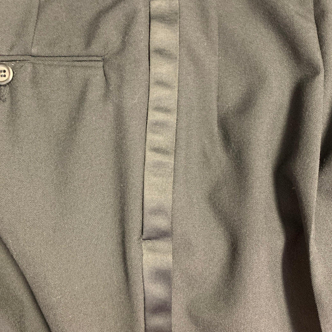 POLO by RALPH LAUREN Size 40 Regular Black Wool Peak Lapel Suit
