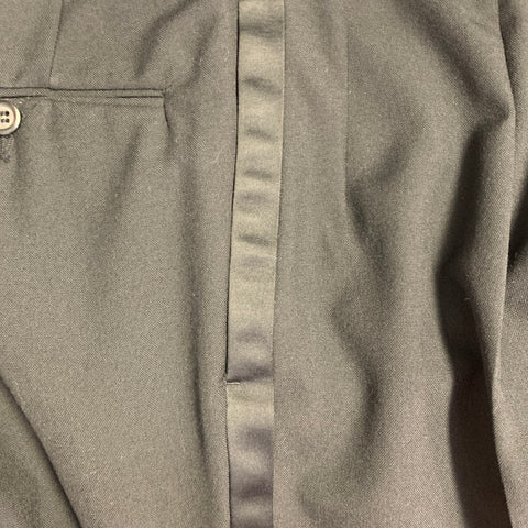 POLO by RALPH LAUREN Size 40 Regular Black Wool Peak Lapel Suit