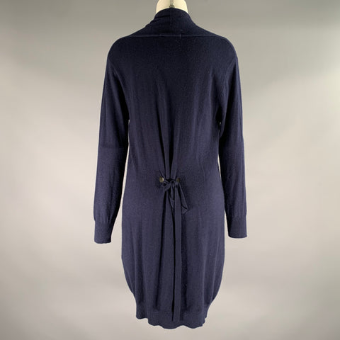 MERVEILLE H. Size M Navy Wool Blend Buttoned Cardigan - Womens
