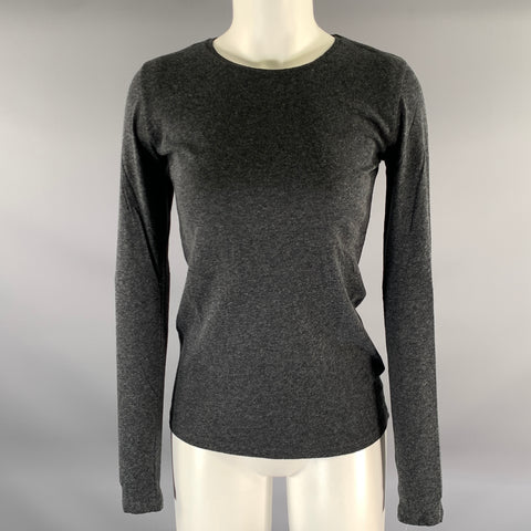 MAJESTIC FILATURES Size S Grey Cotton Cashmere Long Sleeve T-shirt
