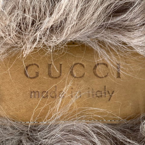 GUCCI Size 11.5 Guccissima Beige Rust Monogram Canvas Slip-On Loafers