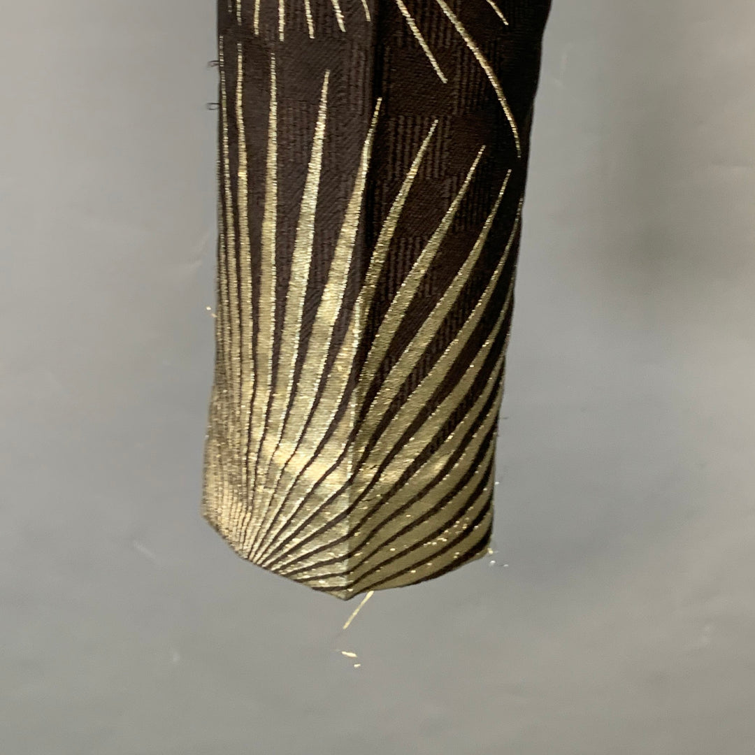 HAIDER ACKERMANN Size 32 Black Gold Jacquard Silk Blend Sunburst Cropped Casual Pants