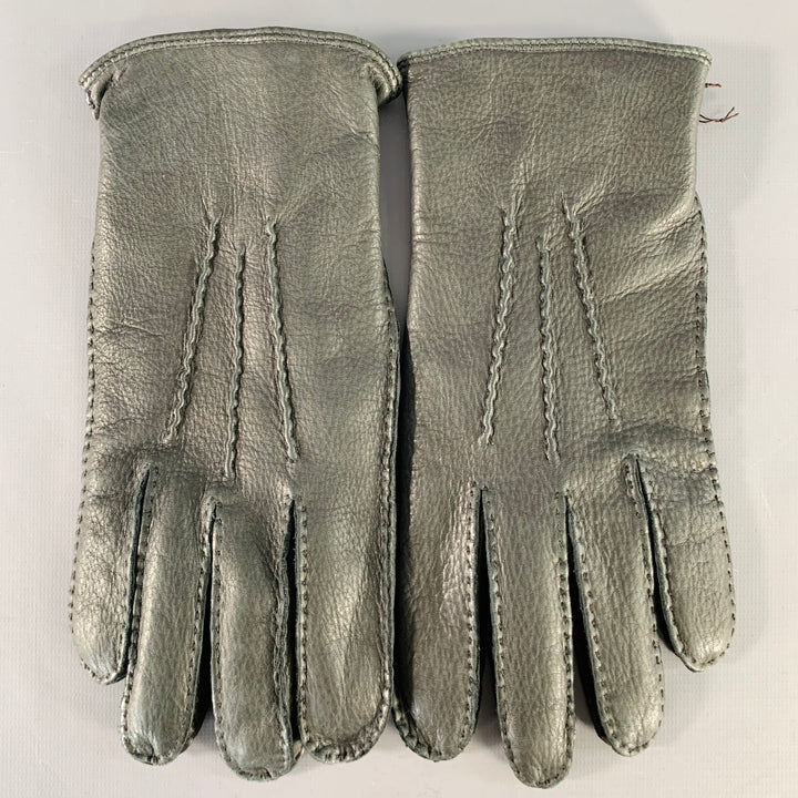 ERMENEGILDO ZEGNA Size M Black Leather Gloves