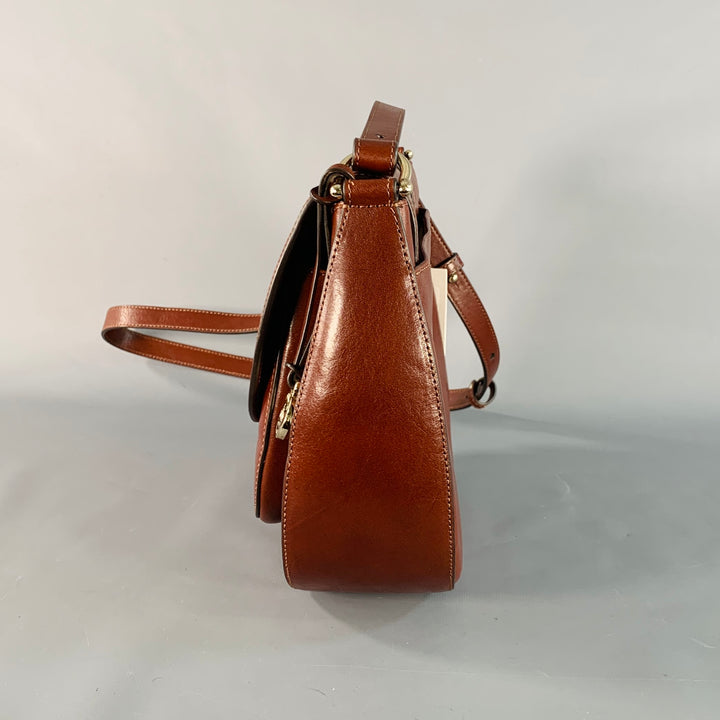 BRAHMIN Addilyn Brown Cognac Leather Crossbody Handbag