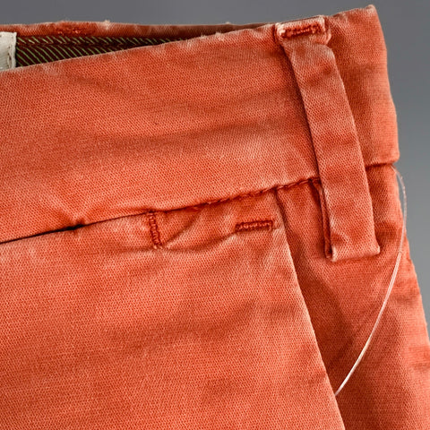 BOGLIOLI Size 30 Orange Rust Cotton Blend Flat Front Casual Pants