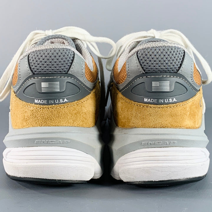 NEW BALANCE Size 10.5 990 Brown Tan Suede Mesh Chunky Foam Sole Sneakers