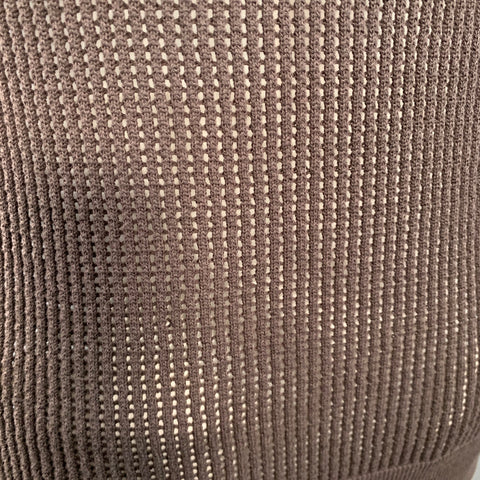 SUITSUPPLY Size L Brown Rib Knit Mesh Cotton Lightweight Polo