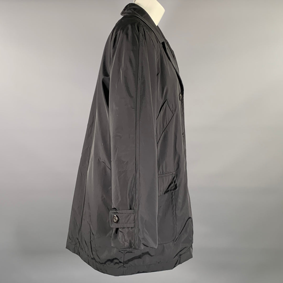 MAX MARA Size 8 Black Nylon Trench Jacket